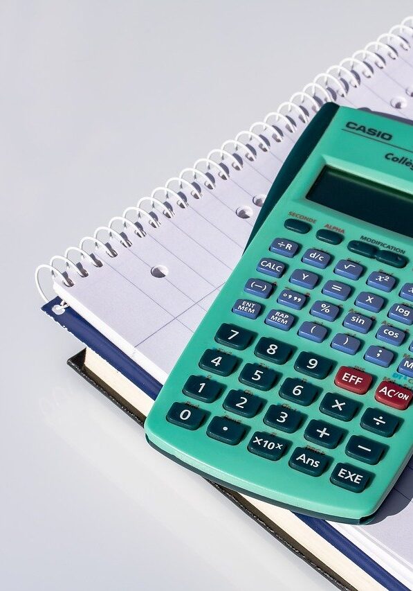 calculator, calculation, notepad